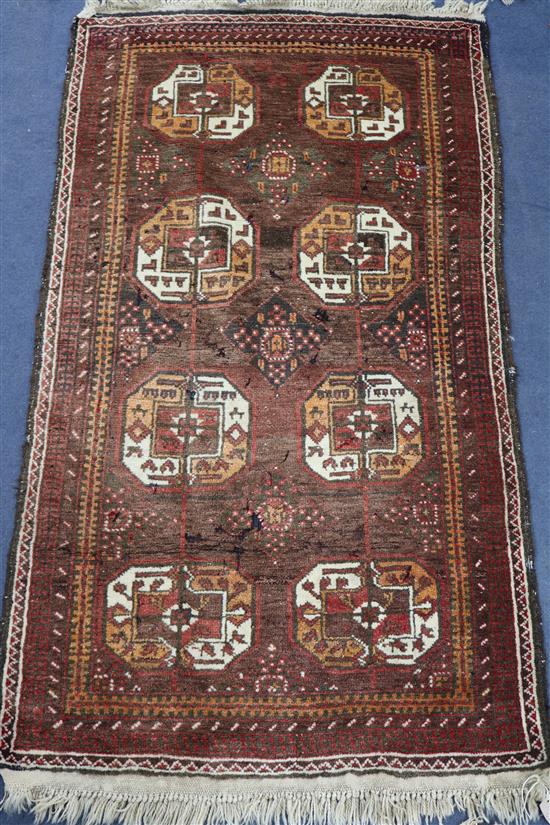 A Persian Tekke style rug, 4ft 11in. x 2ft 9in.